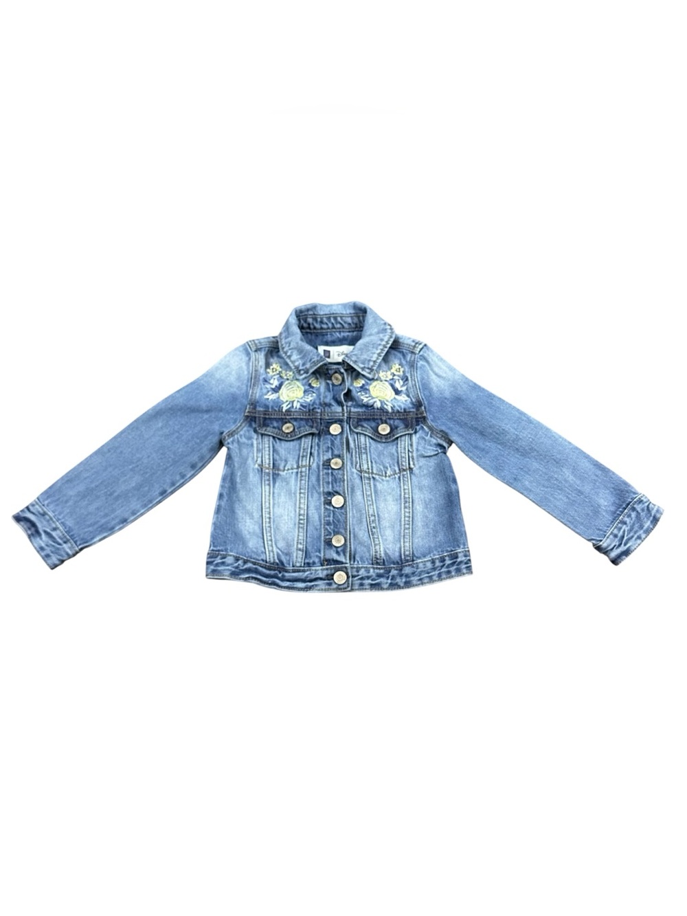 Gap Disney Belle Girls Denim Jacket Beauty & the Beast Embroidered Size Unknown